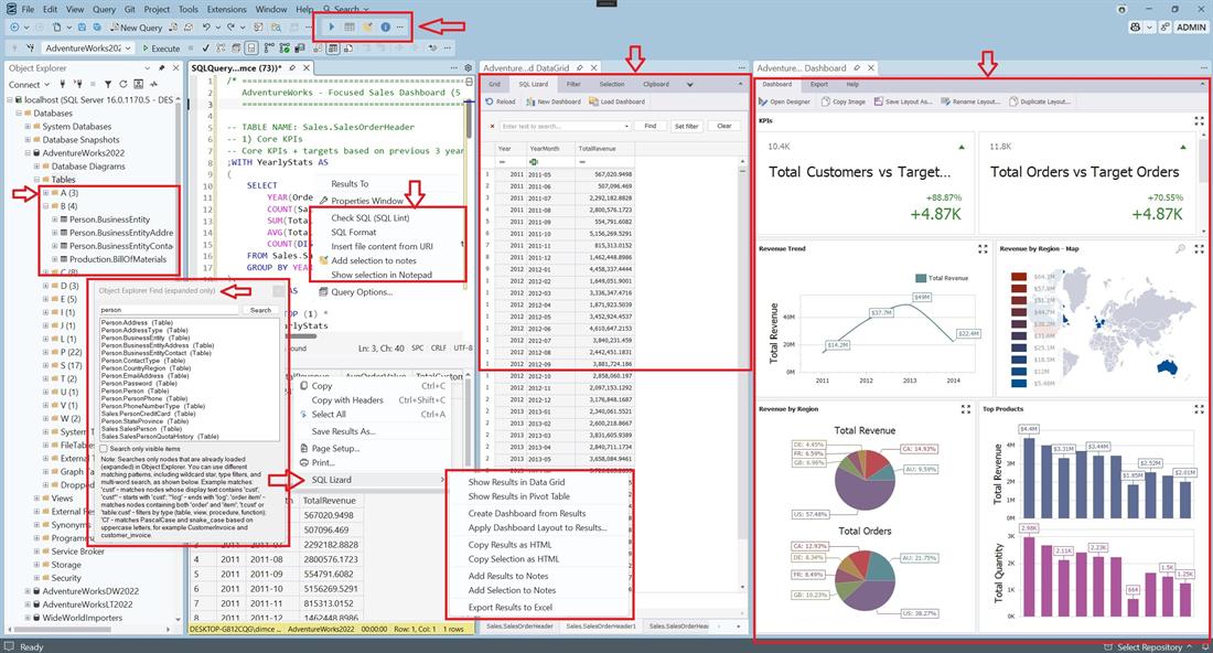 SQL Lizard SSMS extension overview